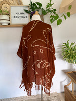Load image into Gallery viewer, Monstera Kimono in Terracotta
