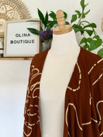Load image into Gallery viewer, Monstera Kimono in Terracotta
